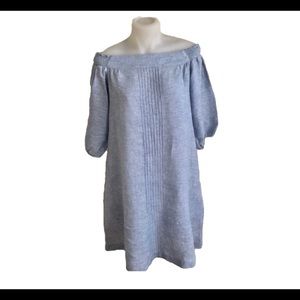- Whistles Linen Smock Dress -S blue chambray